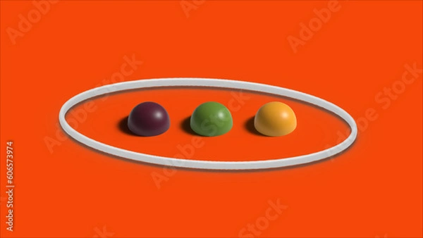 Obraz 3 balls in 3d , abstract background 