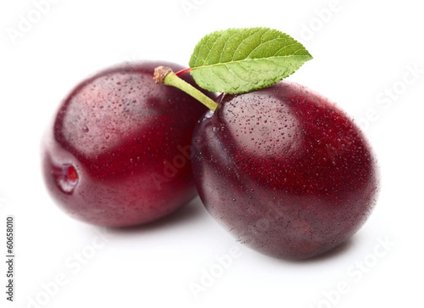 Fototapeta Two fresh plums