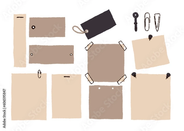 Fototapeta 手書きのメモ帳風の見出し　タグやメモ
