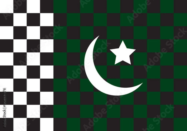 Obraz pakistani flag with black textures design