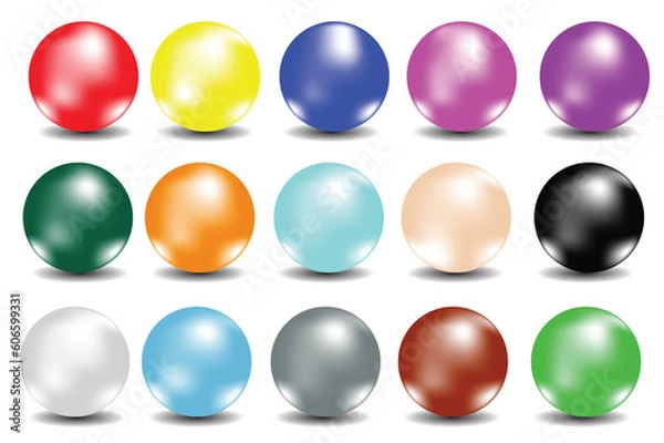 Fototapeta Marbles isolated on white