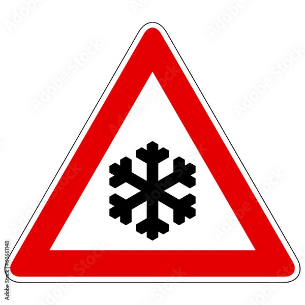 Obraz Śnieg lub lód - znaki niebezpieczeństwa