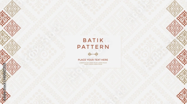 Fototapeta Luxury and elegant vector Javanese ethnic batik pattern template