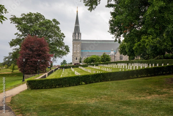 Obraz Philadelphia,Pennsylvania,USA - July 7 2022: Villanova University St. Thomas of Villanova Parish.