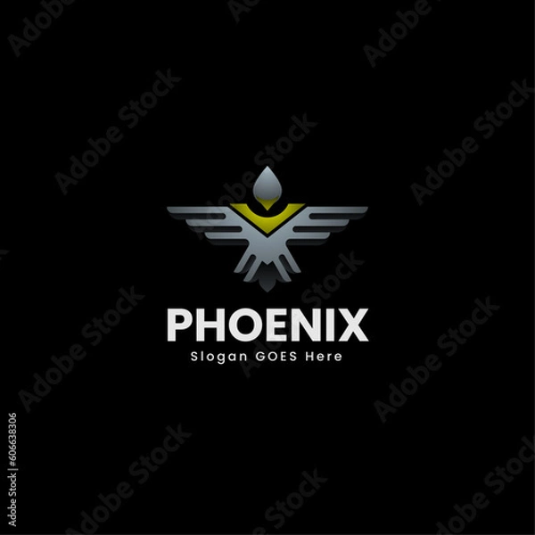 Fototapeta Vector Logo Illustration Phoenix Gradient Colorful Style