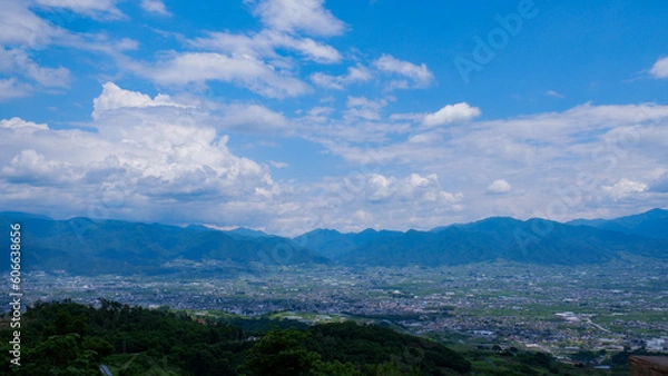 Obraz 夏の笛吹市パノラマ@ほったらかし温泉