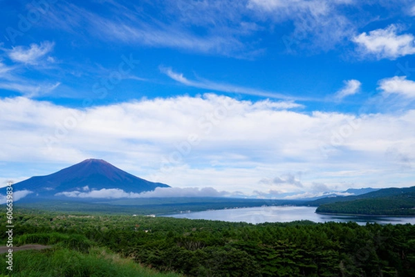 Obraz 夏の富士山と山中湖	@パノラマ台2