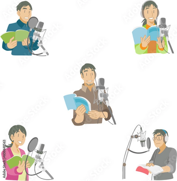 Obraz アフレコする声優の人物素材