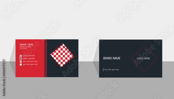 Obraz Modern and simple business card  illustration design with front and back  Corporate Business Card Layout, Creative business card, name card, visiting cards, visit card.