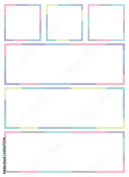 Obraz カラフルポップなフレームのセット