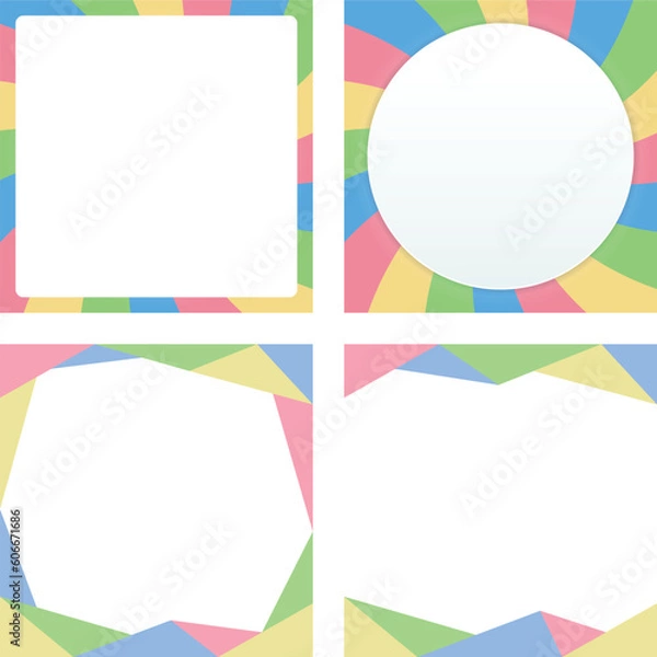 Obraz カラフルポップなフレームのセット