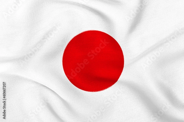 Fototapeta Fabric texture of the flag of Japan