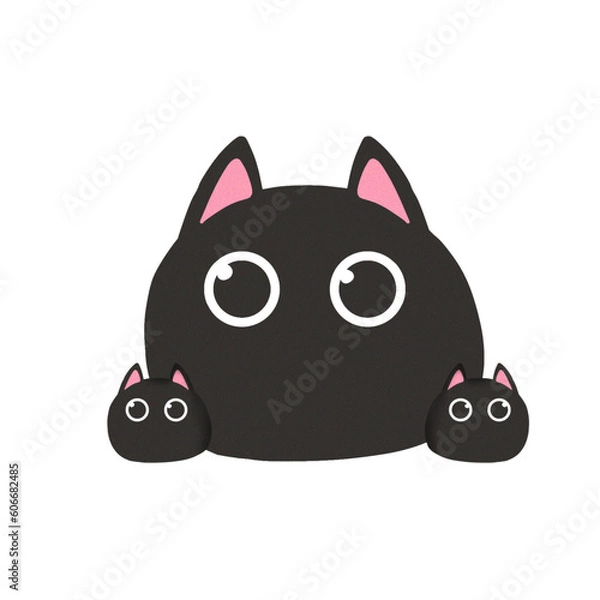 Obraz round black cat