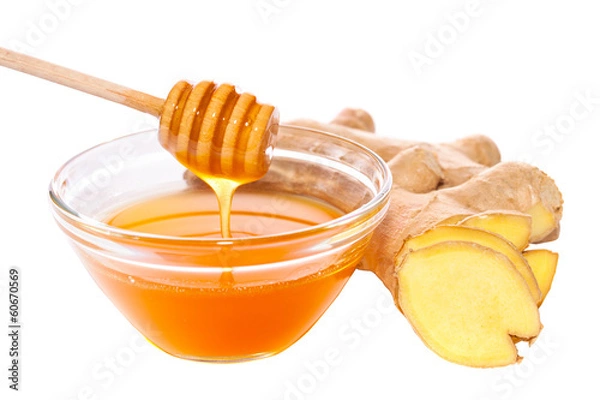 Obraz honey and ginger isolated with path