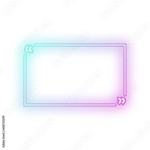 Obraz Neon Green Pink horizontal rectangle quote frame with quotation marks