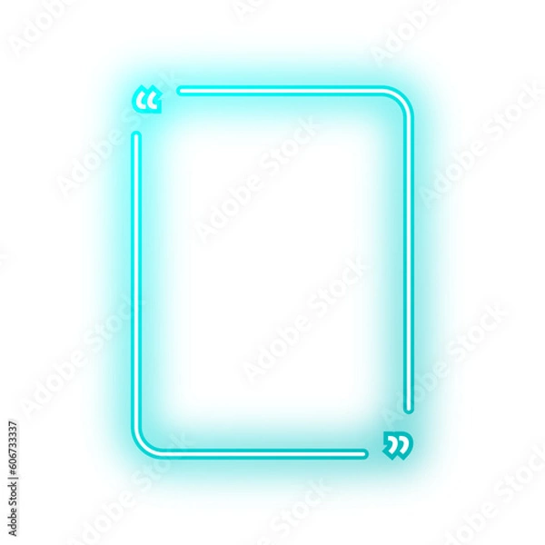 Obraz Neon Green Mint rounded vertical rectangle quote frame with quotation marks