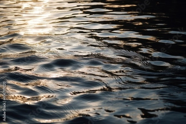 Fototapeta Shimmering water surface with light reflections, Generative ai