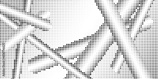 Fototapeta Halftone monochrome pattern with squares. Shades of grey. Minimalism, vector. Black and grey dots on white background. Background for posters, websites, business cards, postcards.