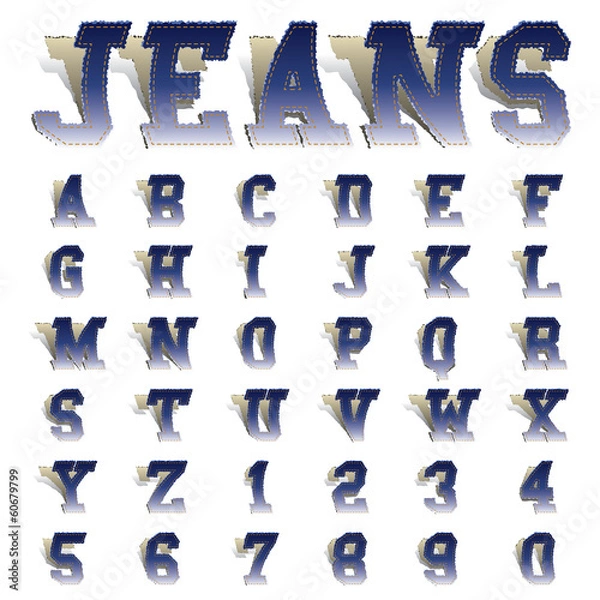 Obraz jeans font
