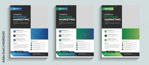 Obraz Business Flyer, Corporate Flyer template colorful gradient geometric shape. Brochure design, layout template design, Annual Report, Magazine, Poster, Business Presentation, Portfolio, Banner template.