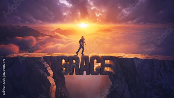 Obraz Man crosses a Grace Bridge