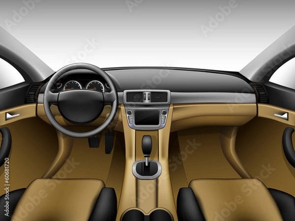 Obraz Light beige leather car interior