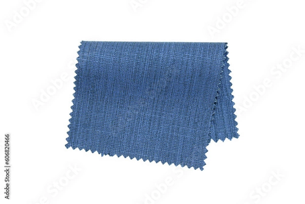 Fototapeta Blue fabric sample isolated with clipping path