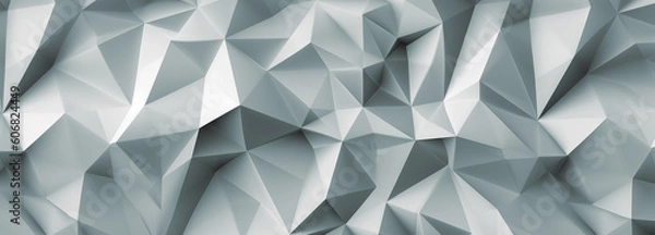 Fototapeta Geometric white background, monochromatic abstract white textured triangular background. Generative Ai Illustration.