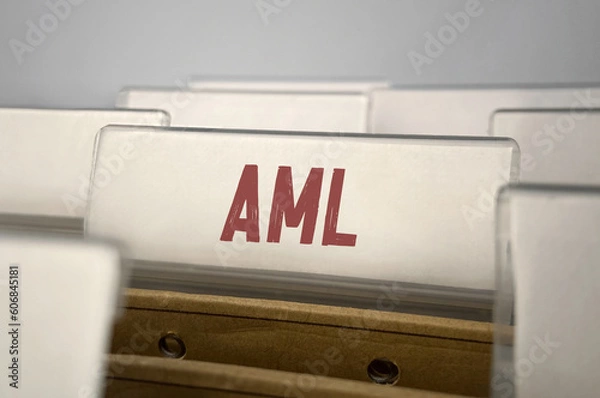 Fototapeta Filing folders with word AML