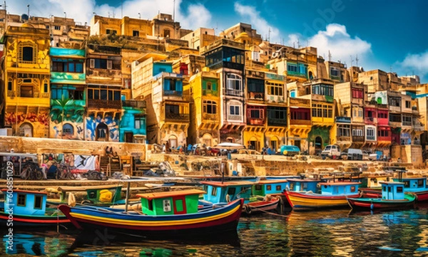 Obraz harbour in malta from sea