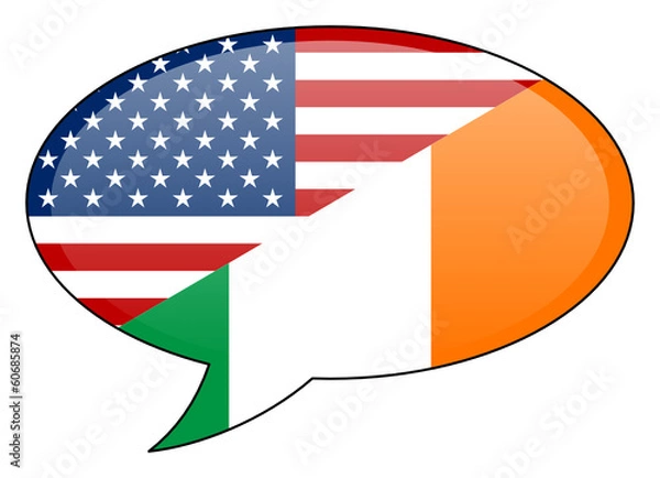 Fototapeta American Irish Speech Bubble Icon