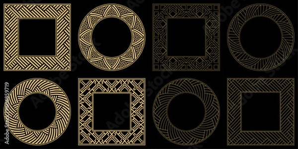 Fototapeta Set. Ornament. Venzel. Logo, template, labels and icons. Vector.