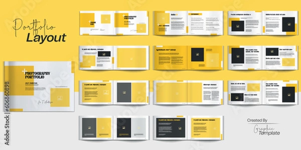 Fototapeta Photography Portfolio Design Multipurpose Yellow Portfolio Template Design Architecture Portfolio Brochure