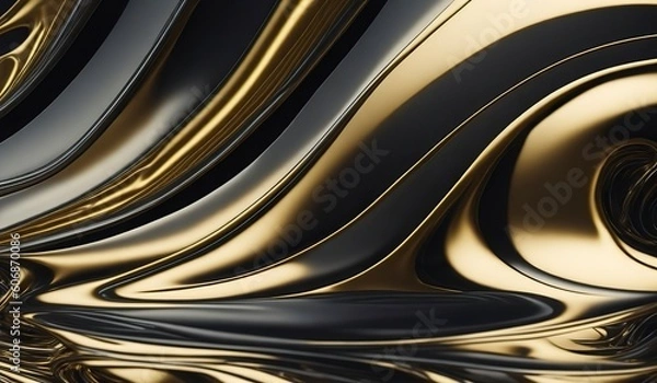 Obraz background Metallic abstract wavy liquid background layout design tech innovation 1 Ai Generative