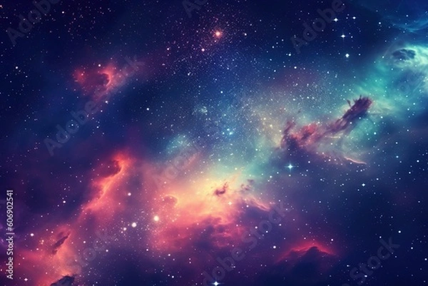 Obraz space background with nebula and stars