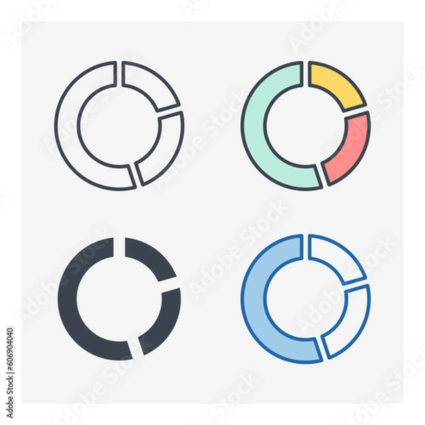 Fototapeta pie chart icon symbol template for graphic and web design collection logo vector illustration
