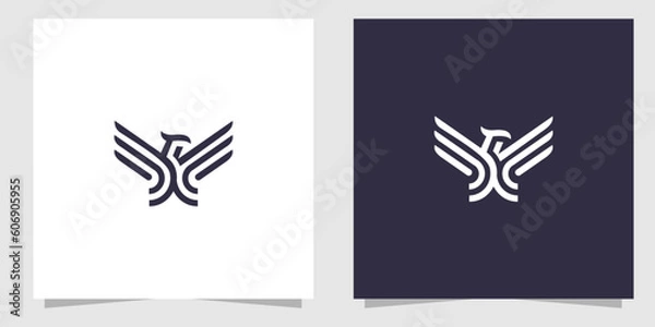 Fototapeta eagle line logo design template