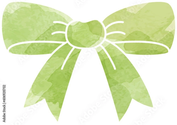 Fototapeta シンプルなリボンの水彩イラスト