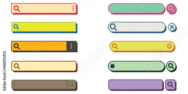 Fototapeta UI Search Bar Set Collection