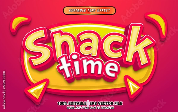 Fototapeta 3d Snack playful colorful text effect template design