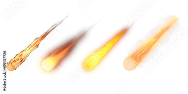 Fototapeta Meteorite fire on transparent background