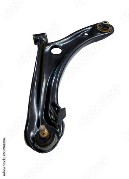 Fototapeta Old car suspension left arm on white background