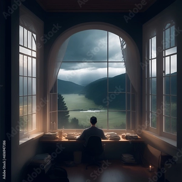 Obraz Lofi Window studying