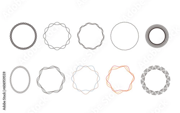 Fototapeta set of decorative round frames. Vector design.