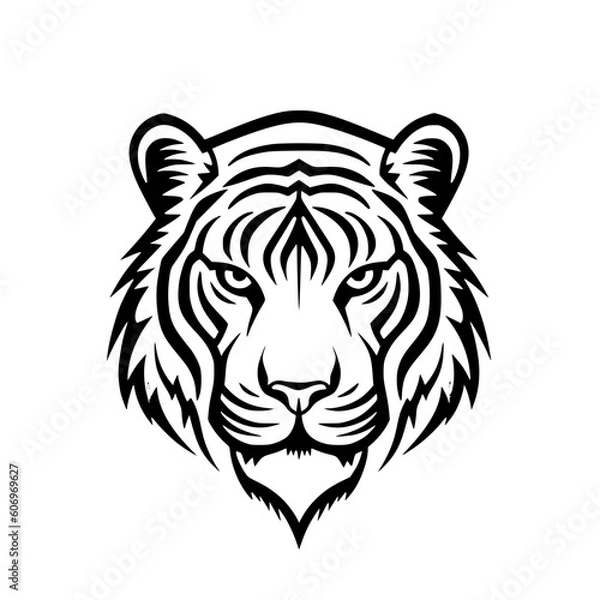 Obraz Tiger head vector illustration isolated on transparent background