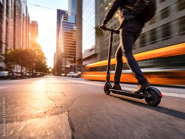 Obraz person riding electric scooter