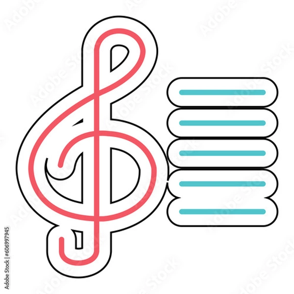Obraz Sticker TREBLE CLEF design vector icon design vector line icon svg