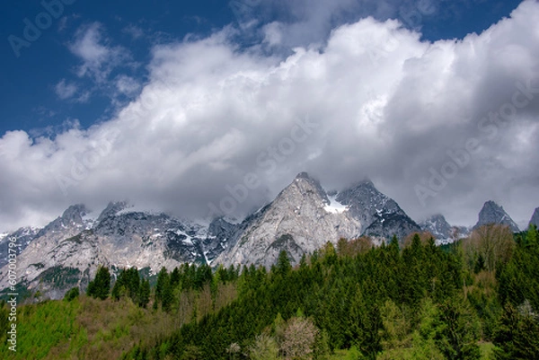 Obraz Cloudy mountain pick in Austrian alps
