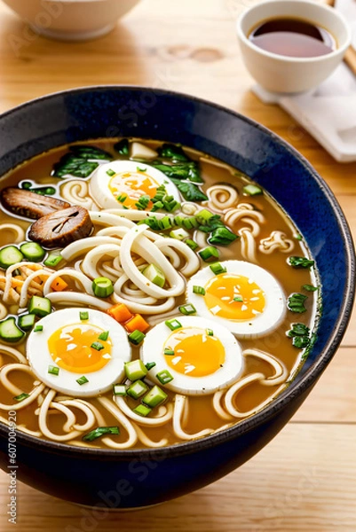 Fototapeta ramen noodle soup generative AI