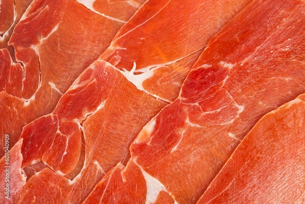 Obraz Spanish jamon iberico sliced..